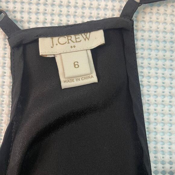 J. Crew Size 6 Black Lightweight Tank Layering Office Dressy Minimalist Blouse - Picture 2 of 3